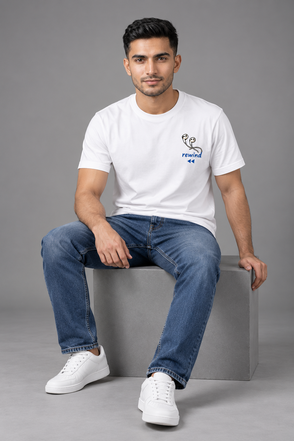 white|sitting front